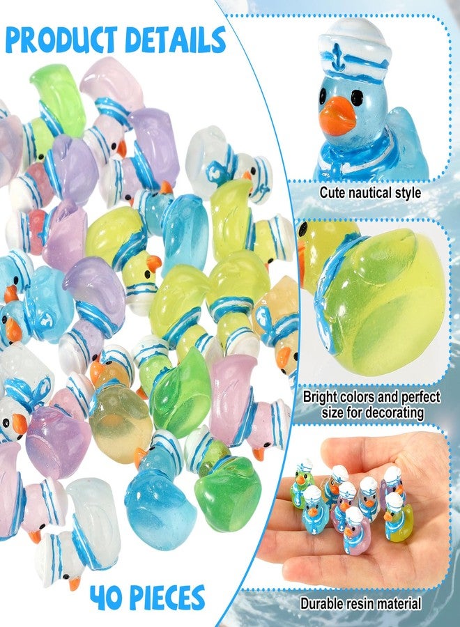 Sinbana 40pcs Mini Cruise Ducks Figurines, Little Resin Luminous Miniature Cruise Ducks Doll Funny Small Tiny Resin Figure Toys Gifts Suitable for Office Desk Home Micro Landscape Garden Decor Decorations - Image 4